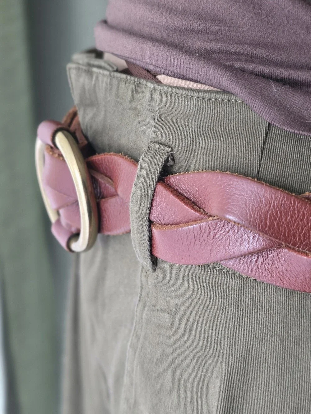 Fossil Braided Leather Belt 39